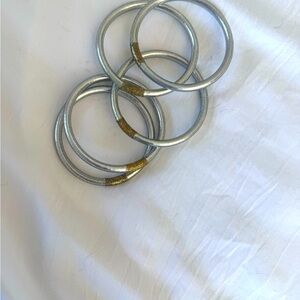 Buddhagirl All Weather Silver Bangles (5)